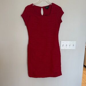 Dress Barn Red Textured Mini Dress